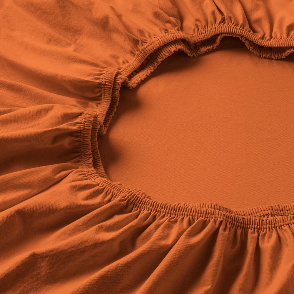 Простыня на резинке 100x200 Estella 370 terracotta терракотовая