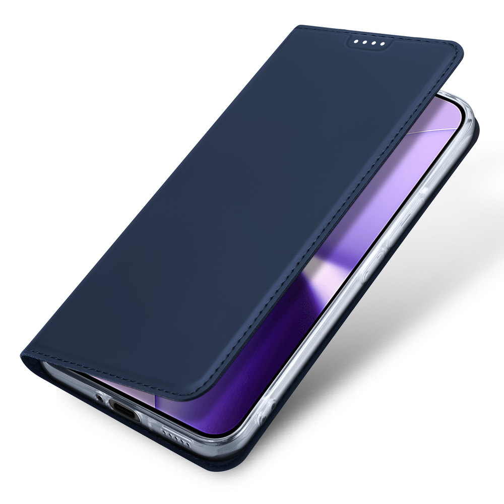 Чехол книжка синего цвета из кожи для Xiaomi Redmi Turbo 5 Max и Poco X8 Pro Max, серия Skin Pro Series от Dux Ducis