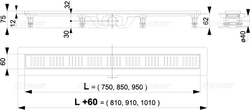 Душевой трап Alcaplast 850 мм APZ10-850M Simple