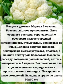 Семена Капуста цветная Марвел 4 сеазонс 5гр