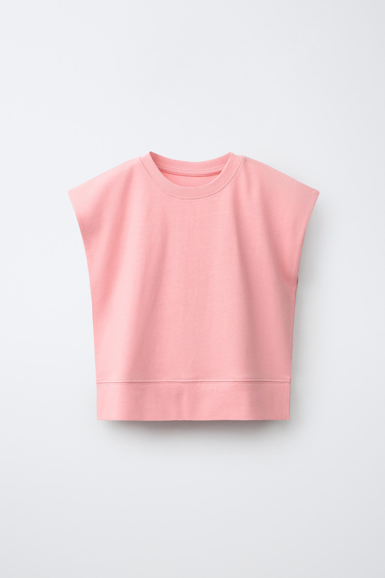 ZARA ОДНОТОННАЯ ФУТБОЛКА HEAVY WEIGHT, РОЗОВЫЙ