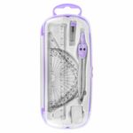 Готовальня BRAUBERG SCHOOL KIT, 8 предметов, циркуль 115 мм, чертежные принадлежности, лавандовый цвет, 210703