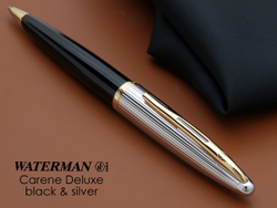 Шариковая ручка Waterman Carene De Luxe, цвет: Black/Silver, стержень: Mblue