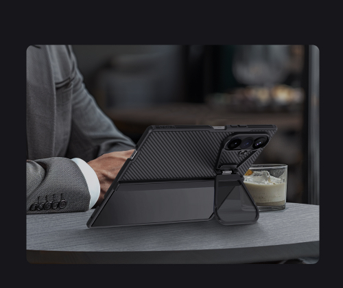 Чехол черный с MagSafe для смартфона Samsung Galaxy Z Fold 8 Ultra, серия CamShield Prop Magnetic (версия с прозрачной крышкой объектива) от Nillkin