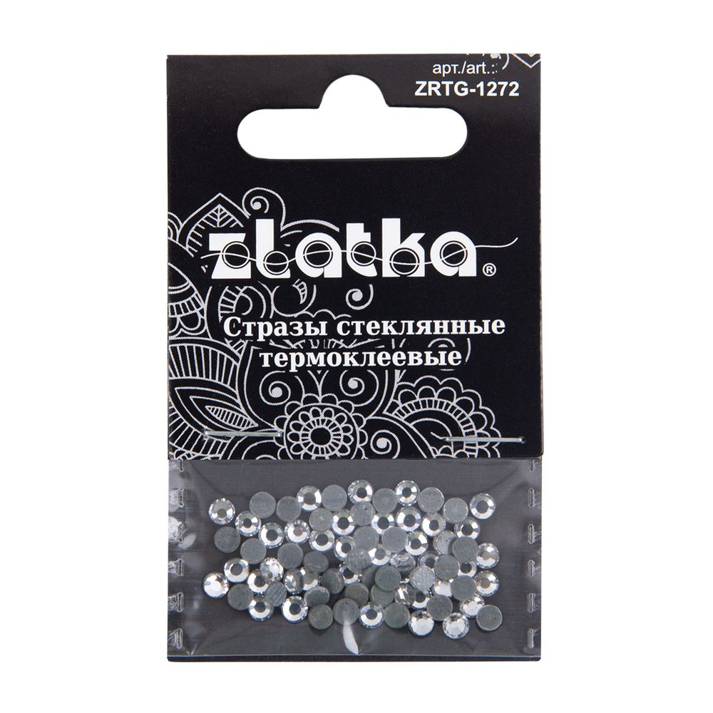 Стразы клеевые стекло 3.2 мм, 360 шт, SS12 №01 белый (Crystal), Zlatka ZRTG-1272