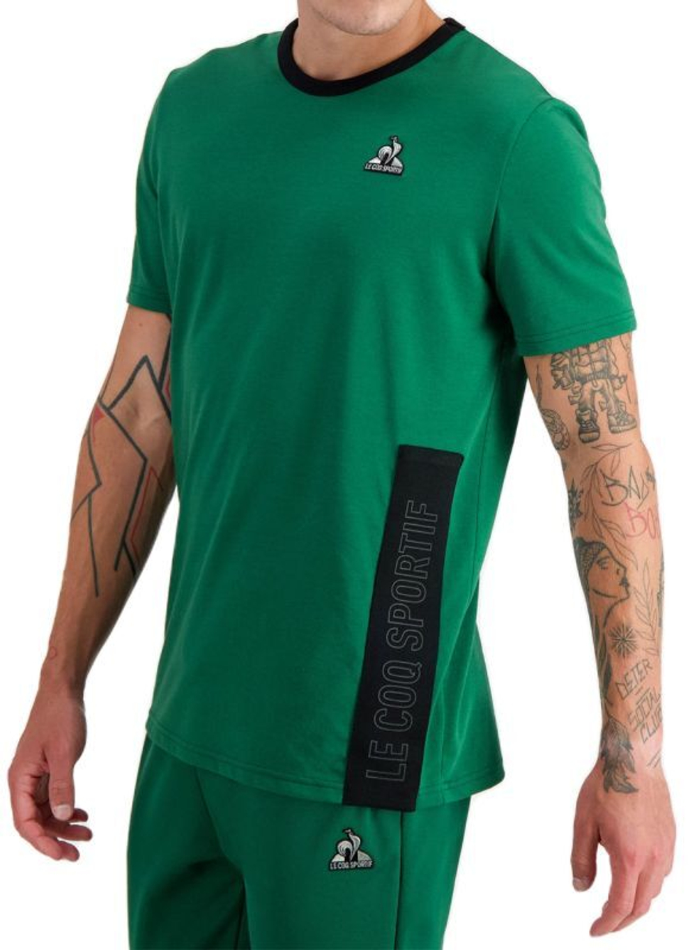 Мужская теннисная футболка Le Coq Sportif TECH Tee Short Sleeve N°1 SS23 - зеленый