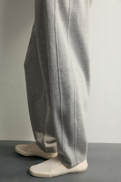 ZARA БАЗОВЫЕ БРЮКИ-ДЖОГГЕРЫ BALLOON FIT, СЕРЫЙ МЕЛАНЖ