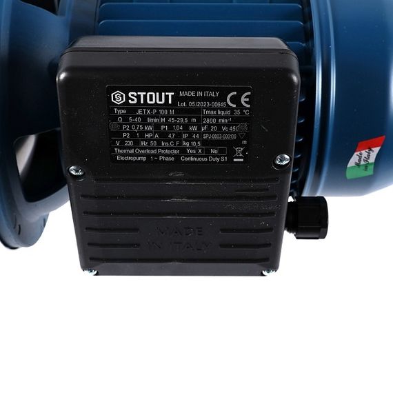 Насос центробежный STOUT JETX-P100M h48 Q2,4 Hs7 38210