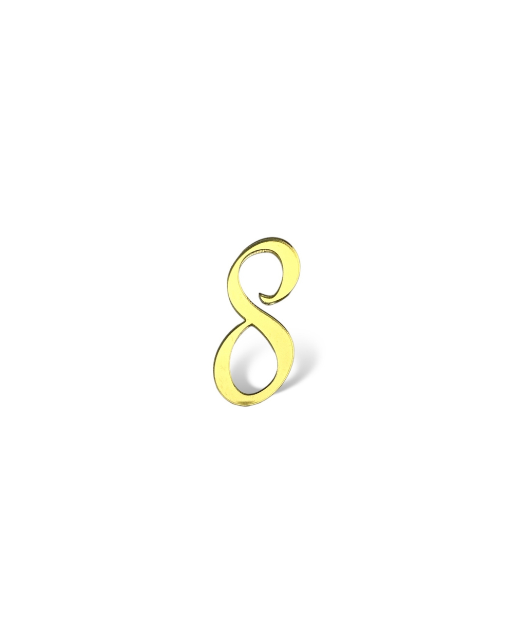 Мини-топпер  "8", МТ008 акрил, золото 4см (2шт в упак)