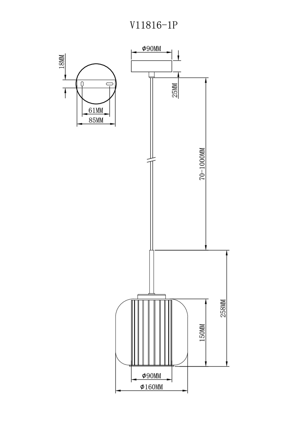 Светильник подвесной Moderli V11816-1P Ember