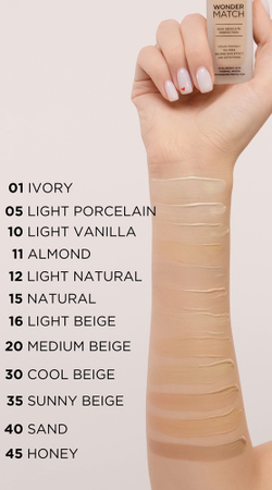 Eveline Cosmetics Wonder Match - Тональная основа с кислотой гиалуроновой оттенок 35 Sunny Beige, 30 ml