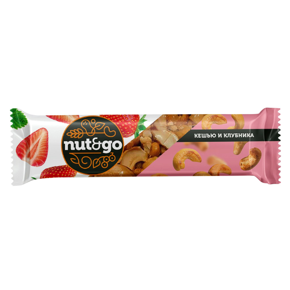 Батончик Nut go Кешью и клубника 34 гр