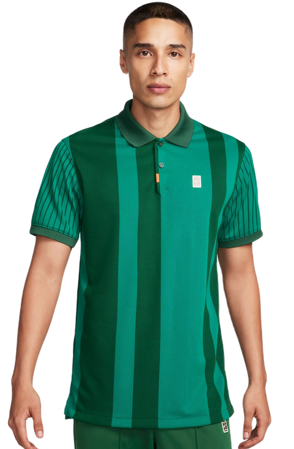 Мужское теннисное поло Nike Polo Dri-Fit Heritage Print - зеленый