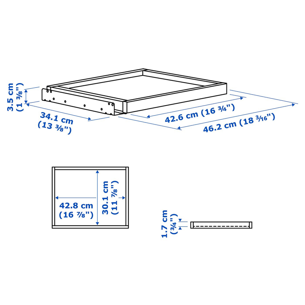 IKEA KOMPLEMENT  (ИКЕА КОМПЛЕМЕНТ)  -  Выдвижной поднос - тёмно-серый 50x35 см
