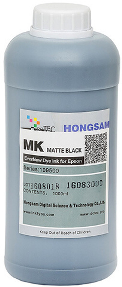 Чернила DCTec — HONGSAM водорастворимые для Epson серия: 109500 - Matt Black (Матовый черный) 1000 мл.