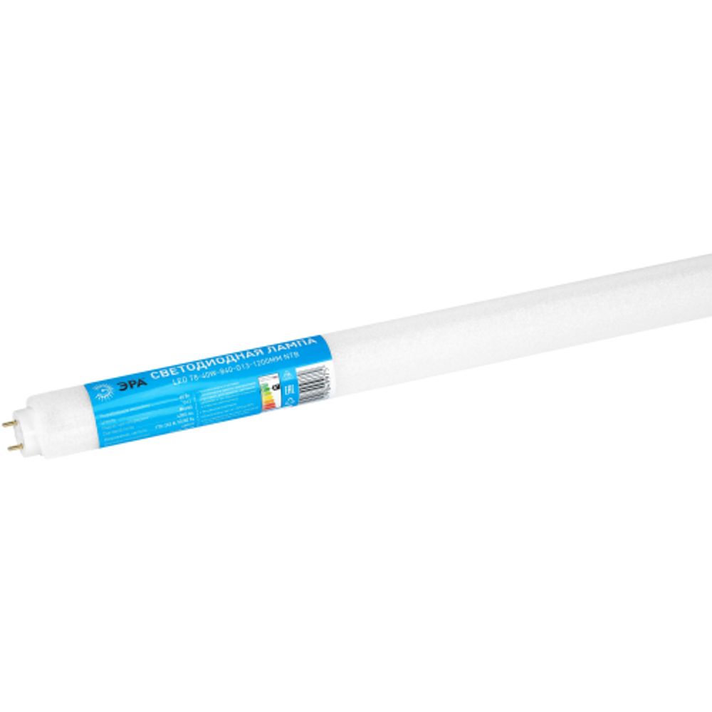 Лампа светодиодная ЭРА RED LINE LED T8-40W-840-G13-1200mm NTB 40Вт трубка стекло нейтральный белый свет G13 неповоротный | Лампы cветодиодные Линейные  (T8)