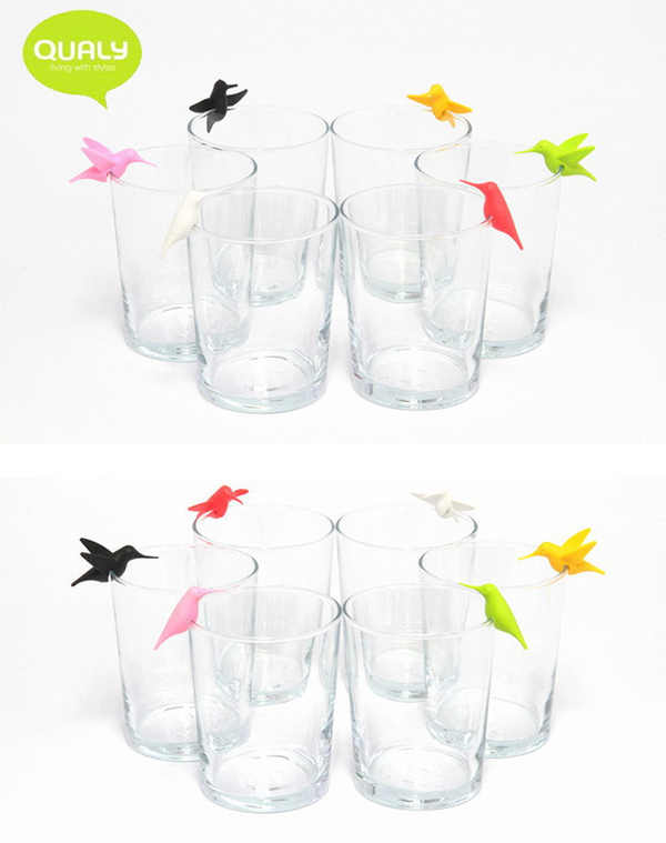 Маркеры для бокалов Humming Bird 6 шт. Qualy