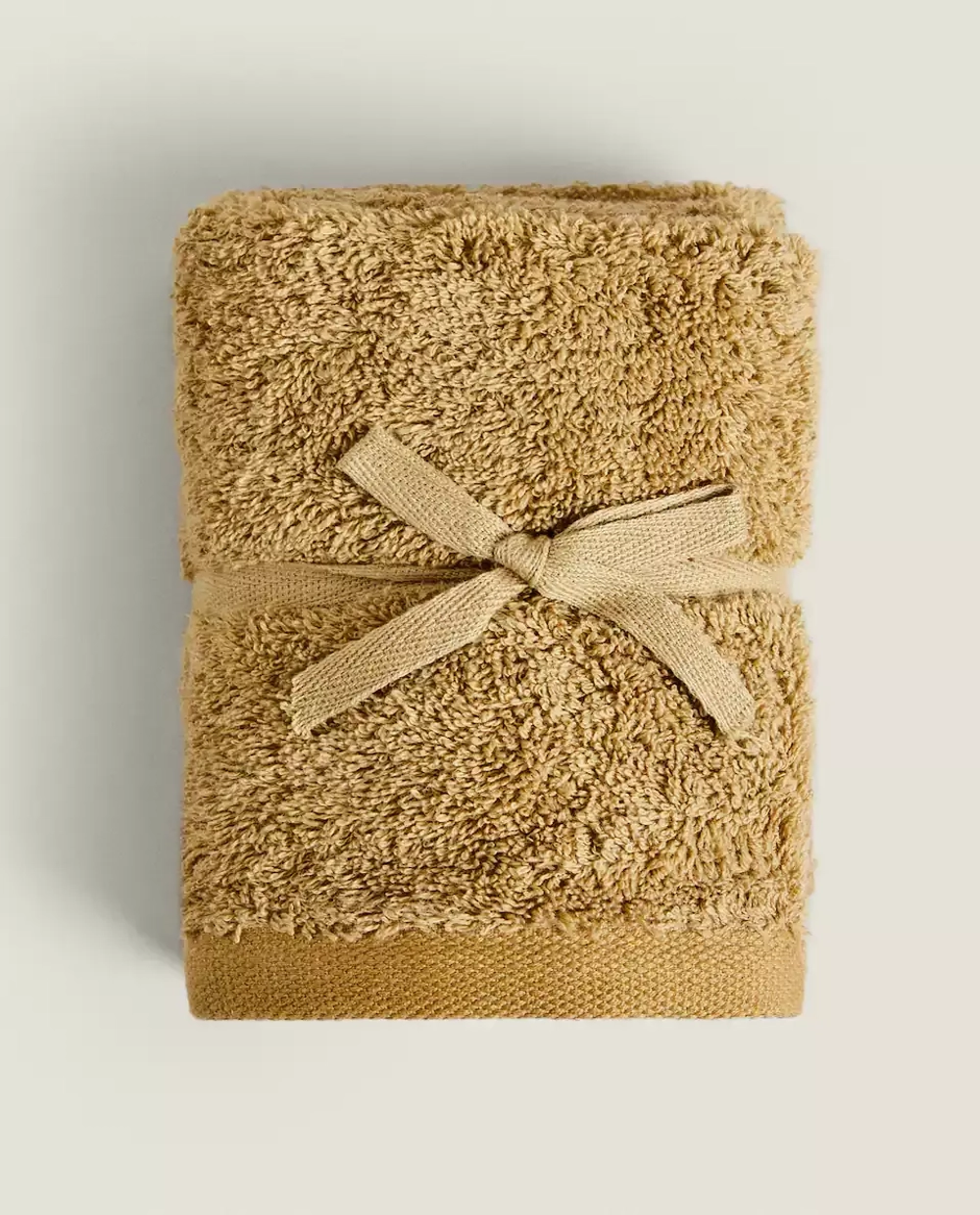 ZARA HOME (НАБОР ИЗ 3 ШТ.) ПОЛОТЕНЦЕ ИЗ ВЫСОКОКАЧЕСТВЕННОГО ХЛОПКА, ОЛИВКОВЫЙ
