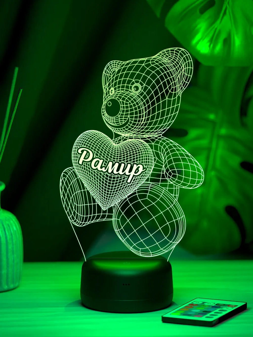 Ночник "Мишка с именем Рамир" - подарок мальчику