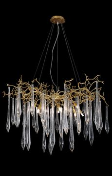Подвесная люстра 8*Е14 Reina SP8 D1000 Gold Pearl золото Crystal Lux
