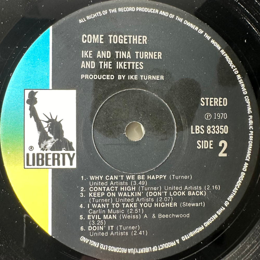 Ike & Tina Turner And The Ikettes ‎– Come Together (Англия 1970г.)