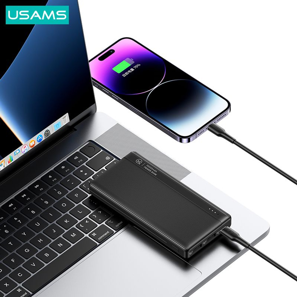 Power Bank внешний аккумулятор повербанк USAMS 10000 мАч 10W