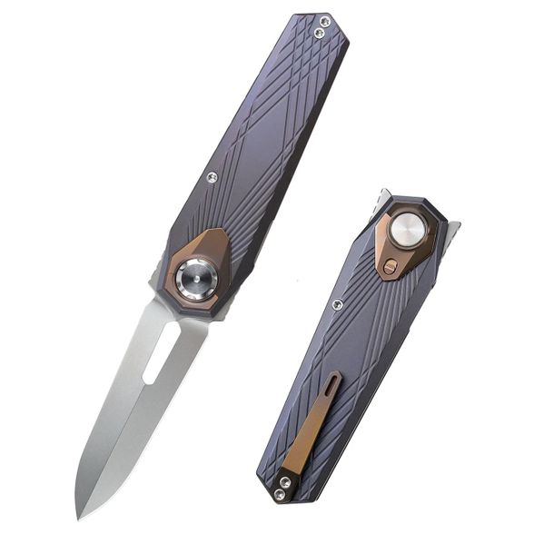 Цена наСкладной нож Remette Infinite Power, сталь M390, рукоять титан, цвет фиолетовый