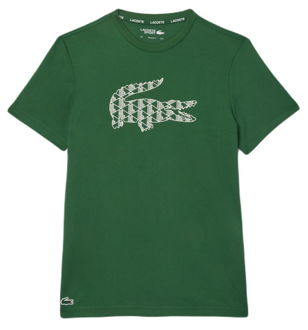 Мужская теннисная футболка Lacoste Ultra Dry Pique Tennis T-Shirt - зеленый