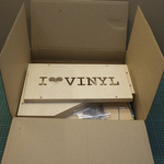 Ящик кейс органайзер для хранения до 100 виниловых пластинок I.LOVE.VINYL  без покраски от студии BELED Art