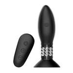 Черная анальная вибропробка 13см с пультом ДУ Mr.Play Rotation Beads Anal Plug BI-040079W-MR