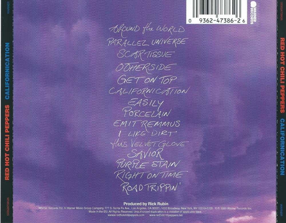 CD Red Hot Chili Peppers - Californication (Европа 2019г.)