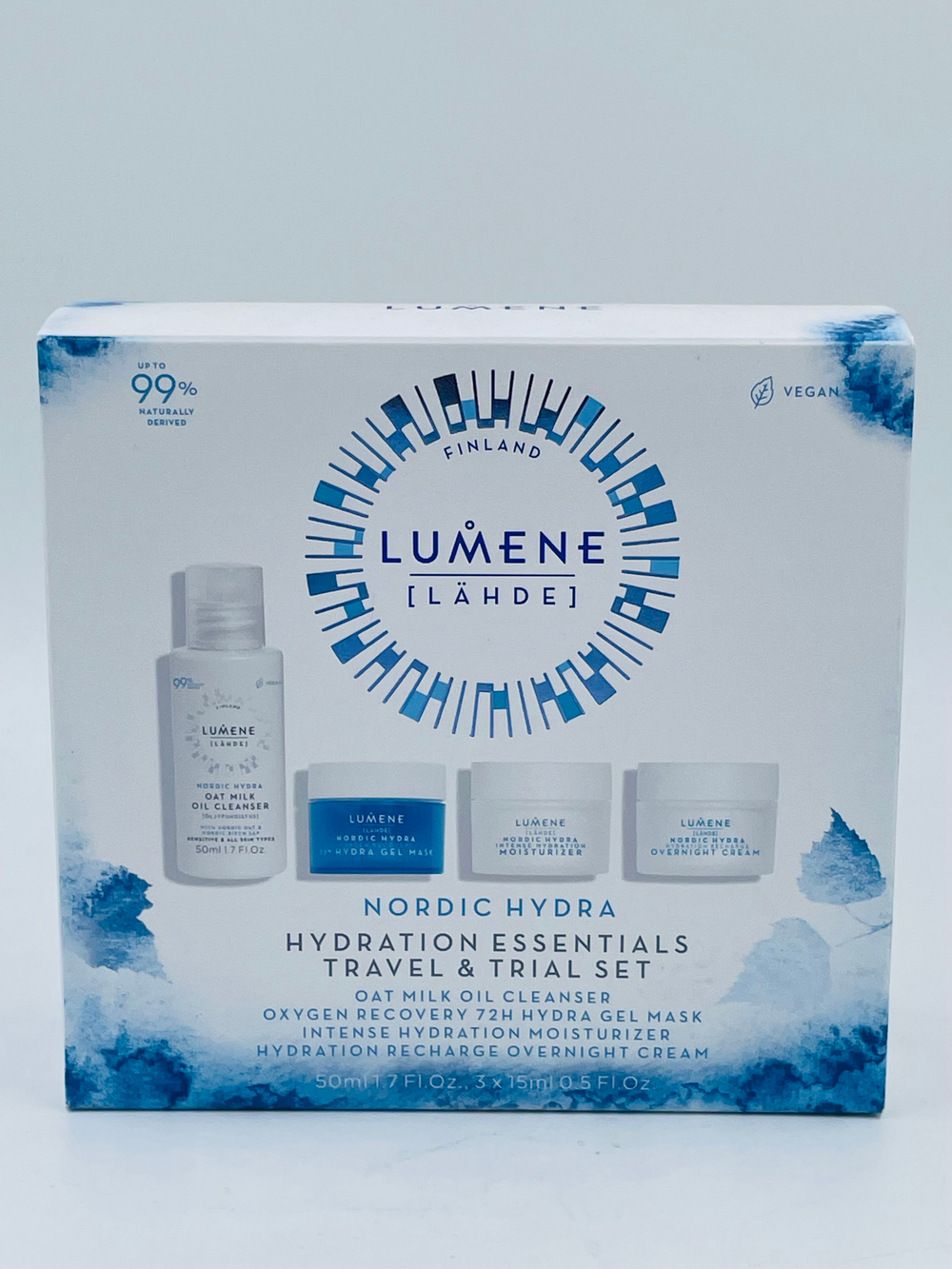 Набор дорожный Lumene Nordic Hydra L hde для лица, очищение и увлажнение, с экстрактом и маслом овса, 95 мл (из Финляндии)
