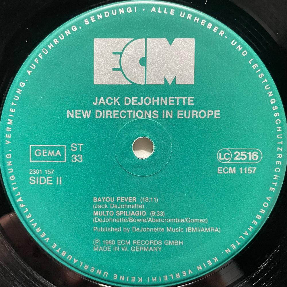 Jack DeJohnette ‎– New Directions In Europe (Германия 1980г.) ECM