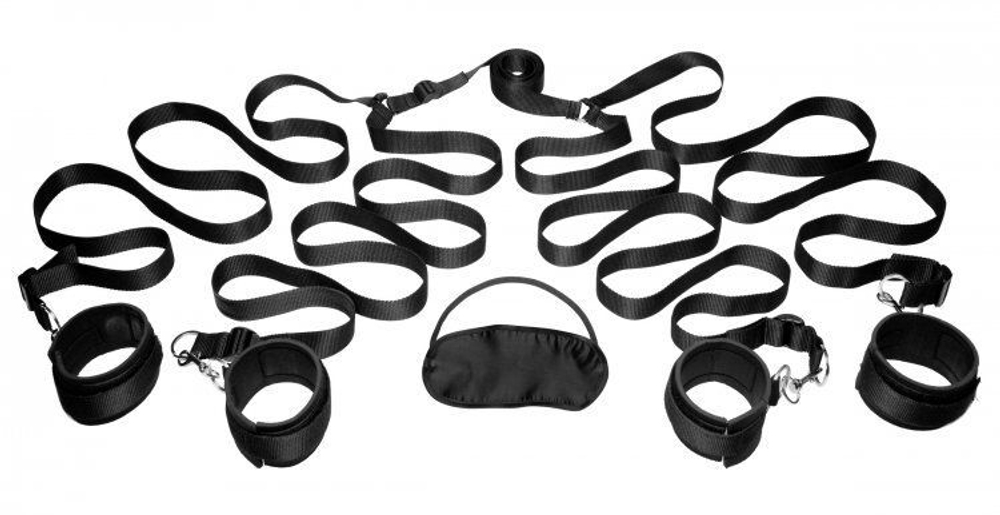 Бондаж для фиксации на кровати Frisky Bedroom Restraint Kit (Цвет: черный)