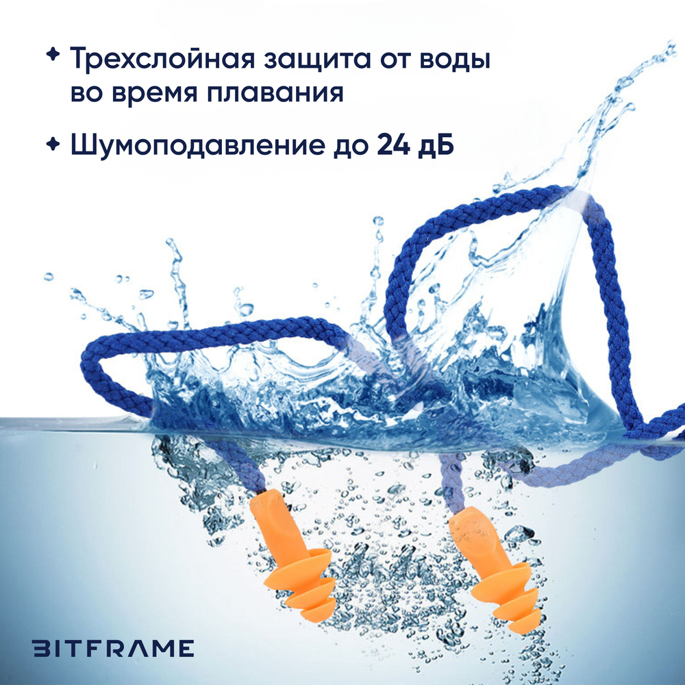 Профессиональные шумоподавляющие беруши для работы, стрельбы, сна и отдыха, силиконовые, многоразовые, на шнурке, в кейсе (1/3/5/10 пар)