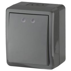 Выключатель ЭРА Эксперт 11-1401-03 IP54 10АХ-250В ОУ серый | Эра Эксперт