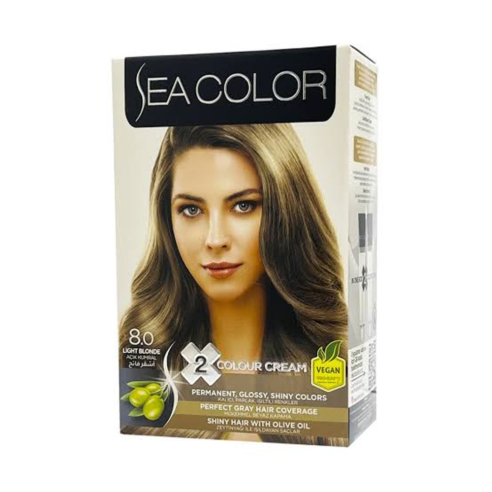 Краска для волос Sea Color Hair Dve Kit 8,0 Светло русый, шт