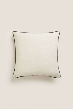 ZARA HOME ЧЕХОЛ ДЛЯ ДЕКОРАТИВНОЙ ПОДУШКИ С ВЫШИВКОЙ, СВЕТЛО-БЕЖЕВЫЙ