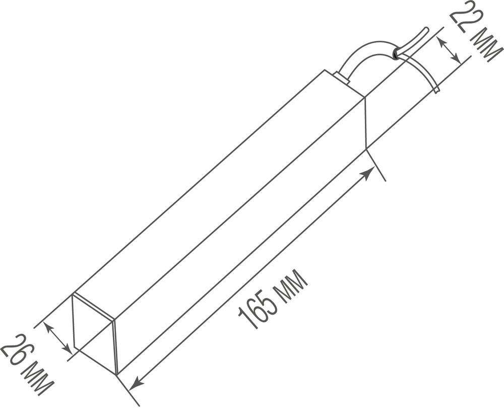 Блок питания для светильников Light Wave,  DC48В 100Вт 2.1А IP20,  размер 170х26х22мм