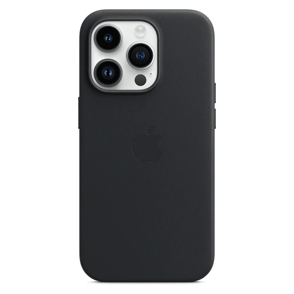 Кожаный чехол с поддержкой MagSafe Apple Leather Case для iPhone 14 Pro, Midnight (Темная ночь)