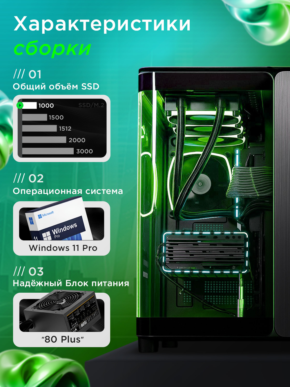 Игровой компьютер (системный блок) Intel Core i7 265KF / RTX5070 / 64GB DDR5 /SSD 1000Gb/800W/Win 11 PRO