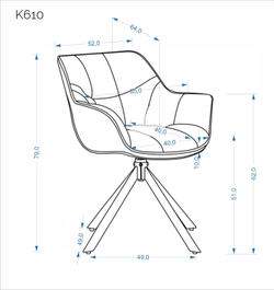 Стул HALMAR K610 серый/черный, поворотный