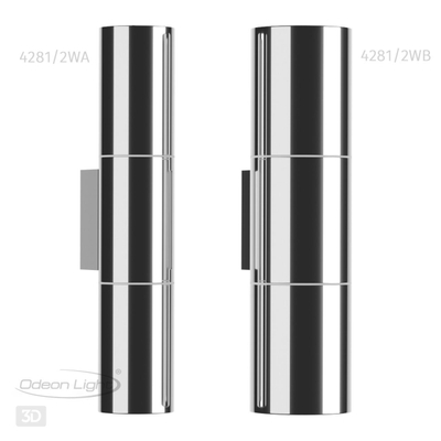4281/2WA HIGHTECH ODL22 445 хром/металл Настенный светильник IP44 LED E27 max 2*7W BAZEL