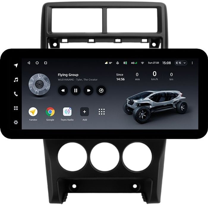 Магнитола для Lada Priora 2013-2018 (рамка тип 3) - Teyes LUX ONE ROUND монитор 12.3" 2K QLED на Android 10, Быстрая, CarPlay, 4G SIM-слот