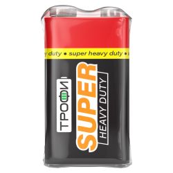 Батарейки Трофи 6F22-1S SUPER HEAVY DUTY Zinc | Батарейки Солевые