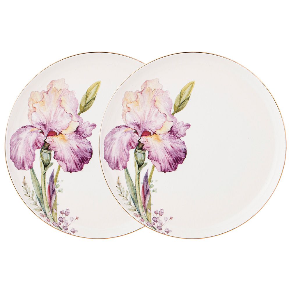 НАБОР ТАРЕЛОК ЗАКУСОЧНЫХ LEFARD "IRISES" 2 ШТ. 20,5 СМ, РАЗНОЦВЕТНЫЙ (КОР=24НАБ.)