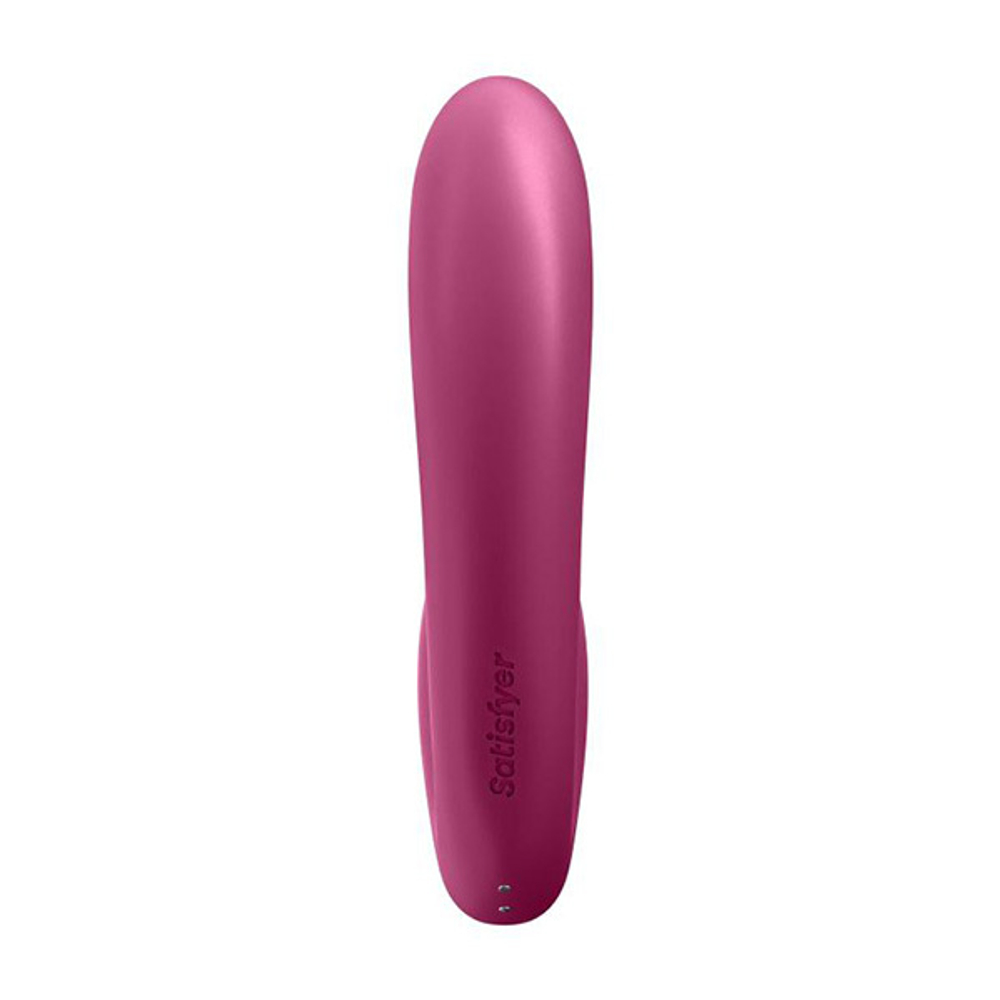 Малиновый вибратор 14,8см с вакуумным стимулятором Satisfyer Sunray