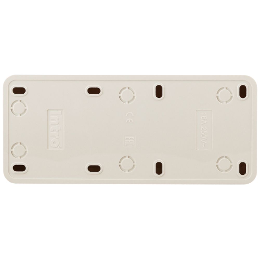 Розетка Intro Quadro 2-206-02 с заземлением тройная 3х2P+E 16А-250В IP20 ОУ слоновая кость | Intro Quadro