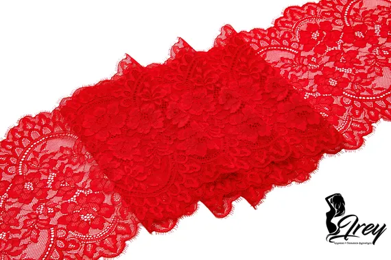 03-275 Кружево эластичные реснички 23 см, красный 100