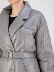 Пальто кожаное из натуральной кожи